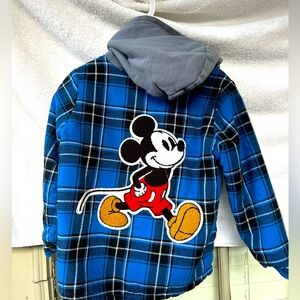 Disney junior Mickey winter shirt, checked blue & black 3T